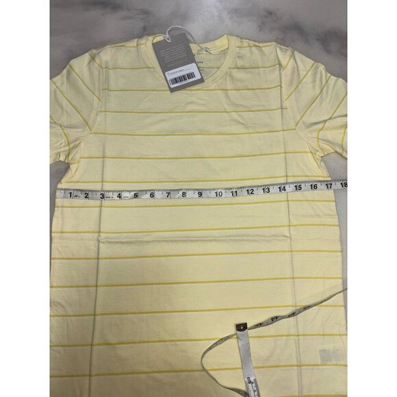 NWT Everlane The Organic Cotton Crew Tee Women's Yellow Striped T-shirt Medium - Picture 9 of 10